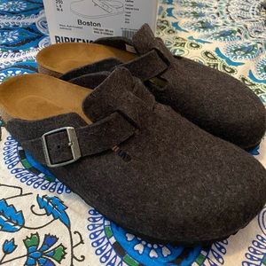 Birkenstock Boston anthracite soft footbed wool clog 39N women’s 8 NWT NewInBox